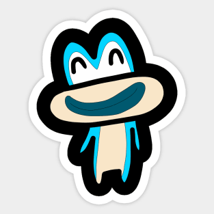 The frog blue smile Sticker